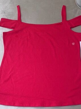 New York & Company Pink Cold Shoulder Blouse NWOT